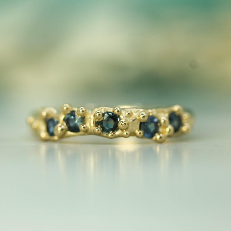 mermaid treasure blue sapphire band 