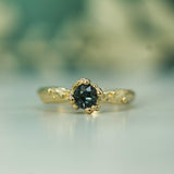 Mermaid Treasure Teal Sapphire Ring