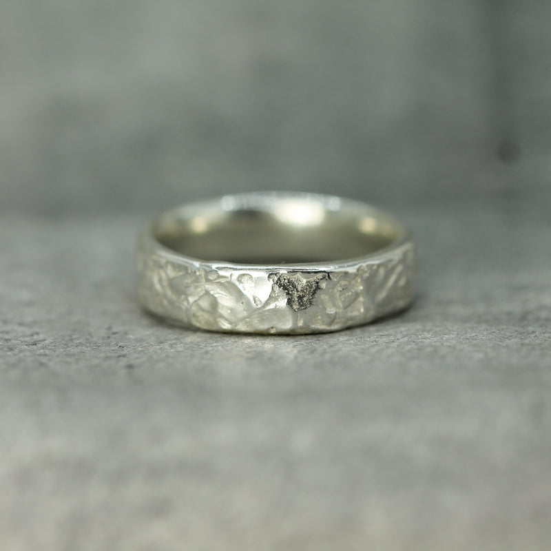 silver textured band 