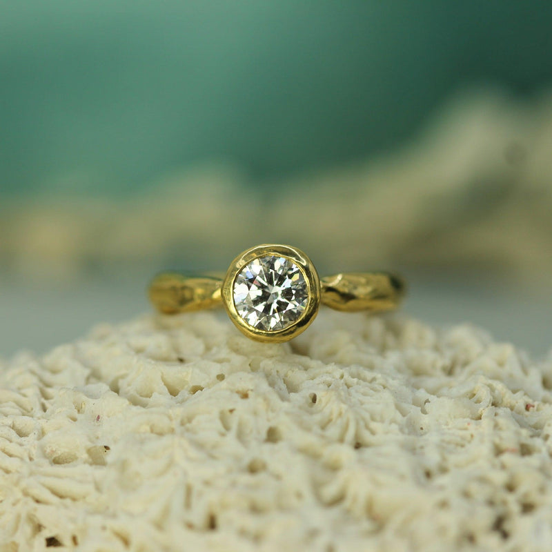 18k Yellow Gold Calm Waters Engagement Ring 