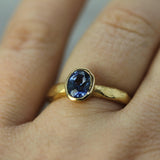 Calm Water Solitaire with Night Blue Sapphire