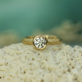 14k yellow gold lab-grown diamond ring 