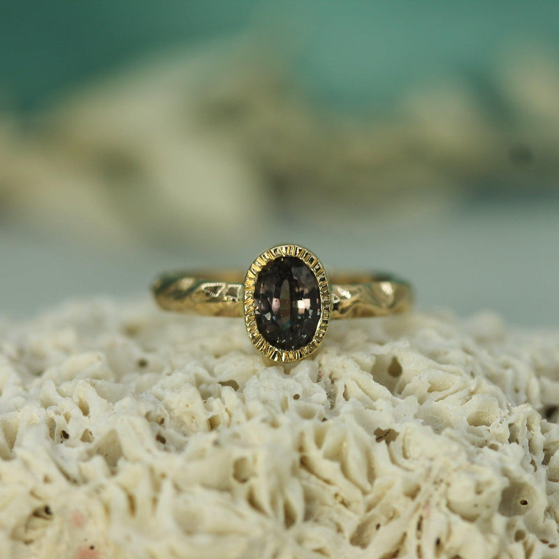 purple sapphire jasper textured band 