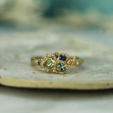 multi stone sapphire ring in 14k yellow gold 