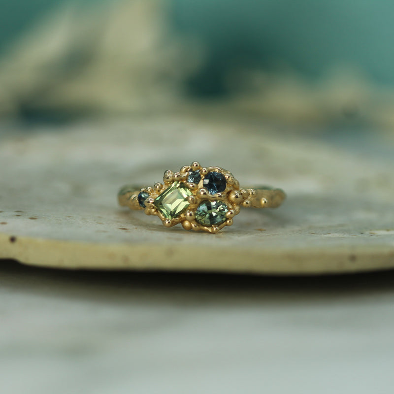 14k yellow gold sapphire engagement ring 