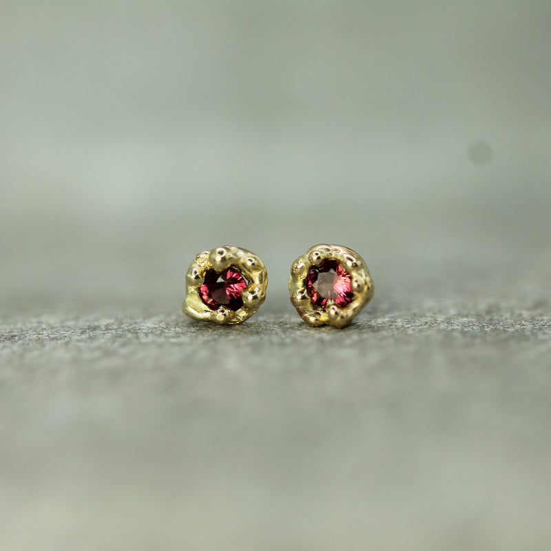 mermaid treasure ruby sleepers in 10k yellow gold 