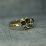 Salish Sea Sapphire Cluster Ring