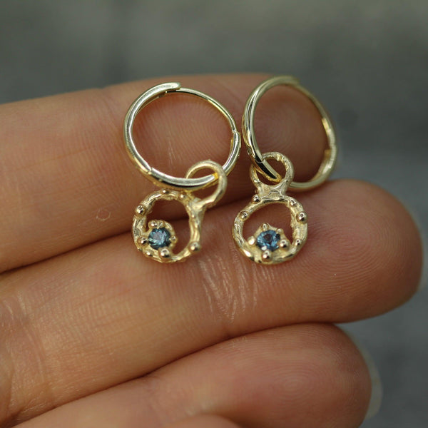 Swirling Sapphire Sleeper Charms