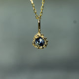 10k yellow gold blue sapphire mermaid treasure pendant 