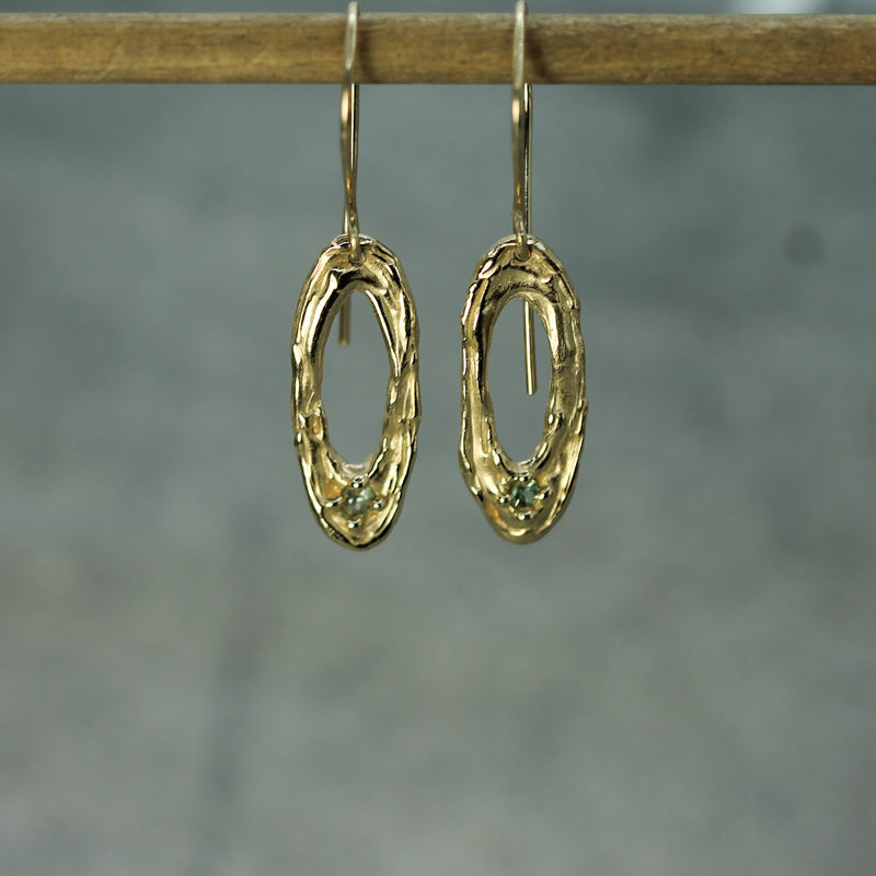 Reflecting Moon Sapphire Earrings