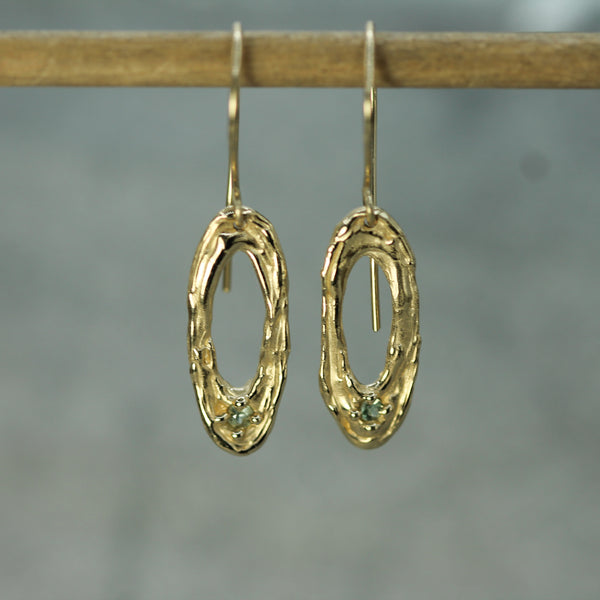 Reflecting Moon Sapphire Earrings