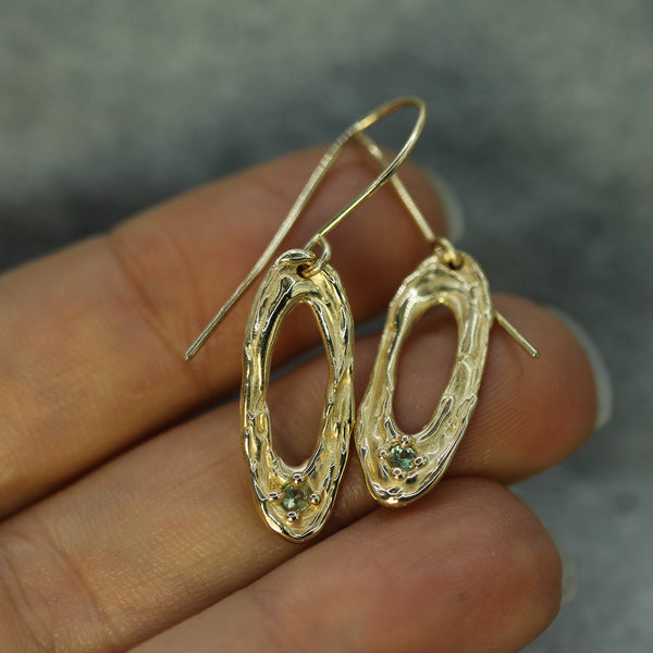 Reflecting Moon Sapphire Earrings