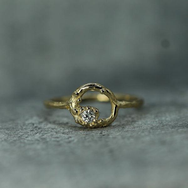 Ayla swirling lab-diamond ring in 10k yellow gold 
