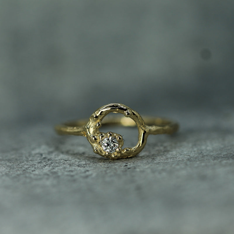 Ayla swirling lab-diamond ring in 10k yellow gold 
