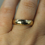 10k yellow gold hammered wedding band 