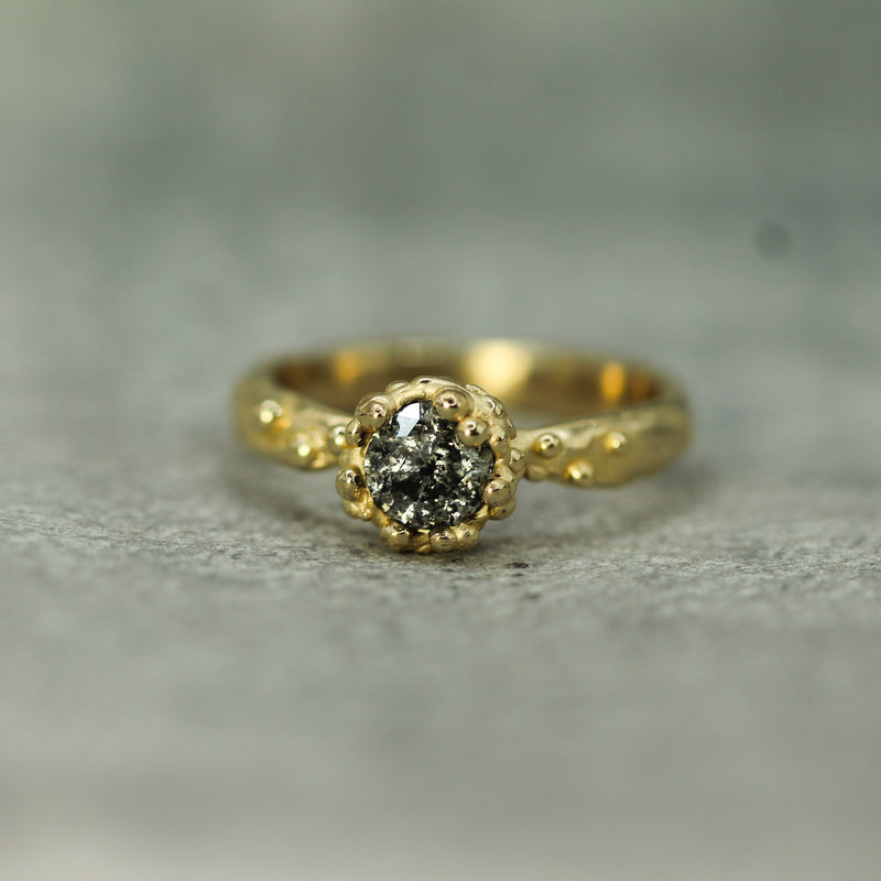 Mermaid Treasure Salt & Pepper Diamond Ring