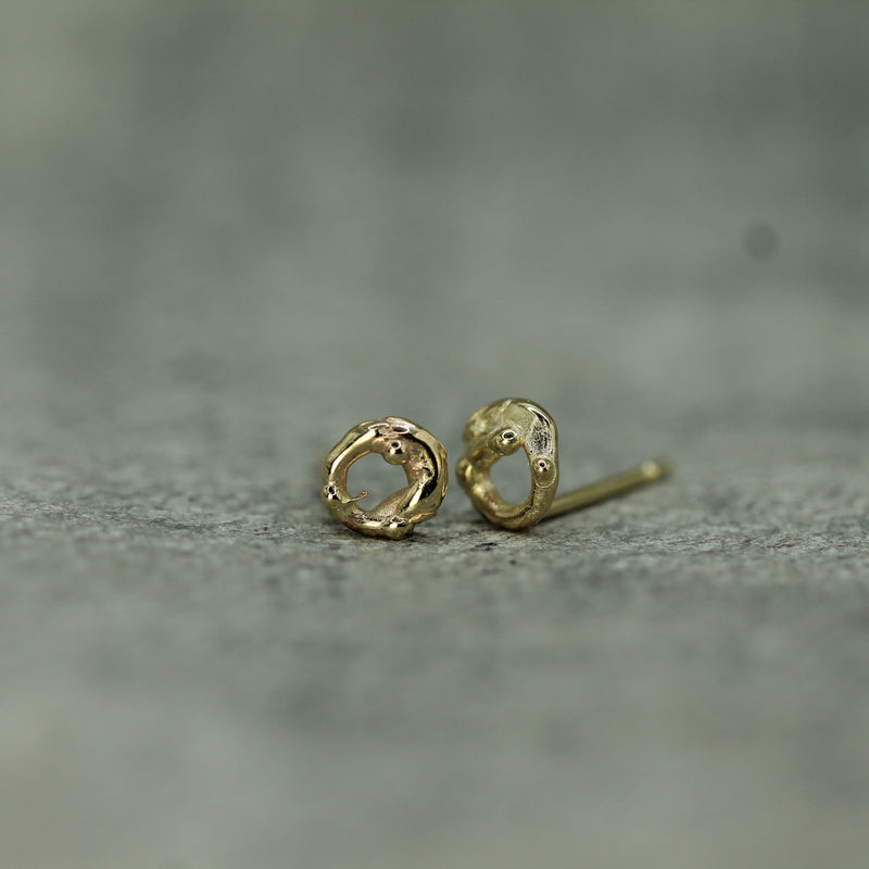 10k yellow gold handmade earrings 