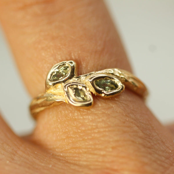 Dancing Sage Green Sapphire Ring
