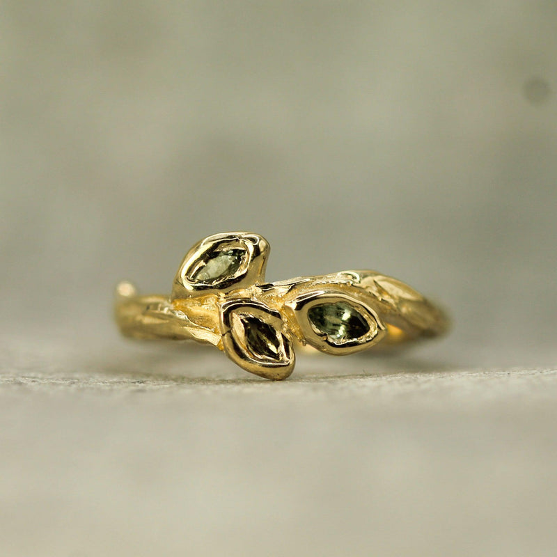 Dancing Sage Green Sapphire Ring
