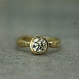 lab-grown solitaire diamond ring in 14k yellow gold 