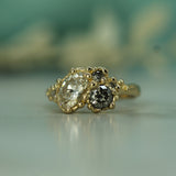 diamond cluster engagement ring in 14k yellow gold 