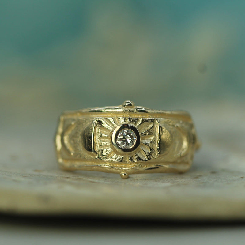 moon phase yellow gold ring 