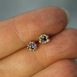 mermaid treasure purple studs on hand 