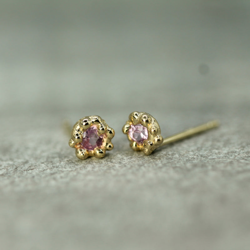 pink sapphire studs 