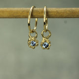 blue sapphire sleeper charms in 10k yellow gold 