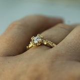 lab-grown diamond ring on hand 