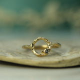 Ayla blue sapphire yellow gold ring 