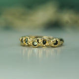 mermaid treasure sapphire band in 14k yellow gold 
