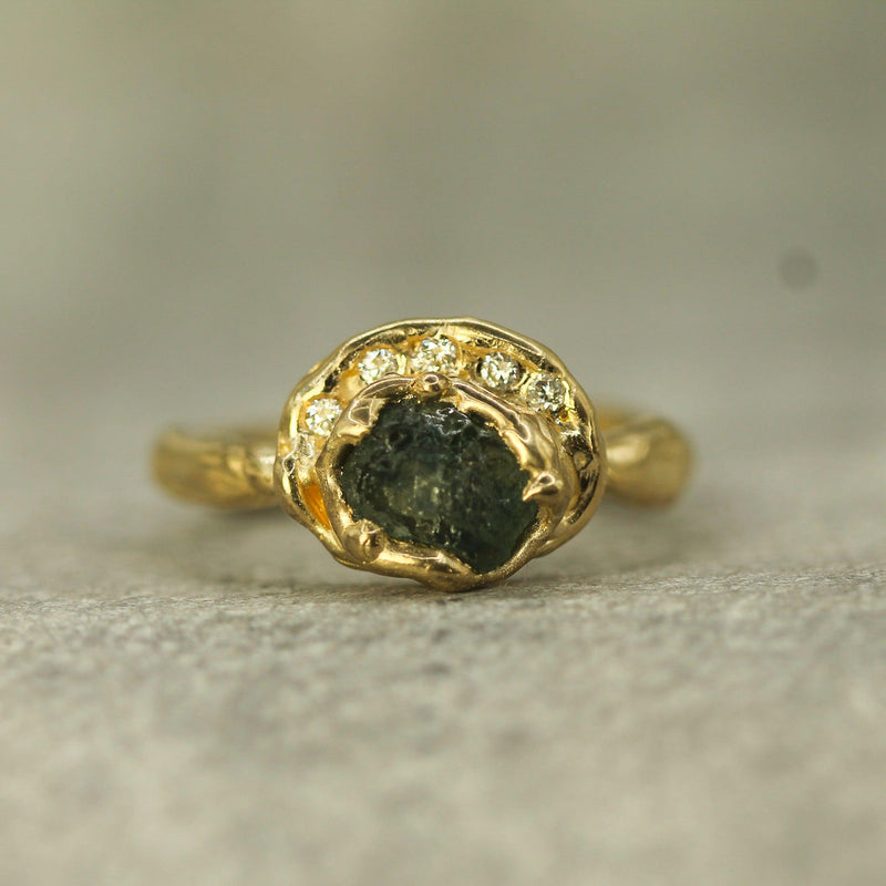 Celine Raw Sapphire & Diamond Ring