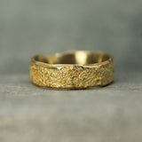 long beach sand band with wave in 14k yellow gold 