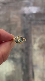 video of sapphire multi stone ring in 14k yellow gold 