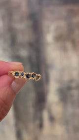 Mermaid Treasure Blue Sapphire Band