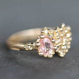 Custom - 14k Yellow Gold with Pink Sapphire & Diamonds