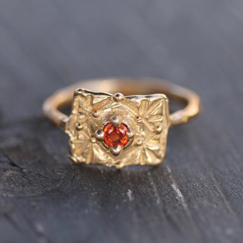 14k Yellow Gold & Orange Sapphire