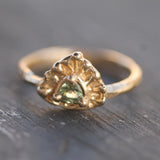 Sea Shell Green Sapphire Ring