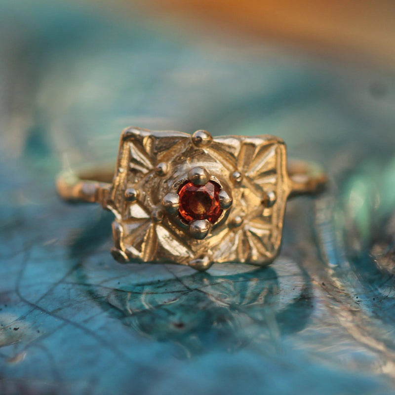 14k Yellow Gold & Orange Sapphire