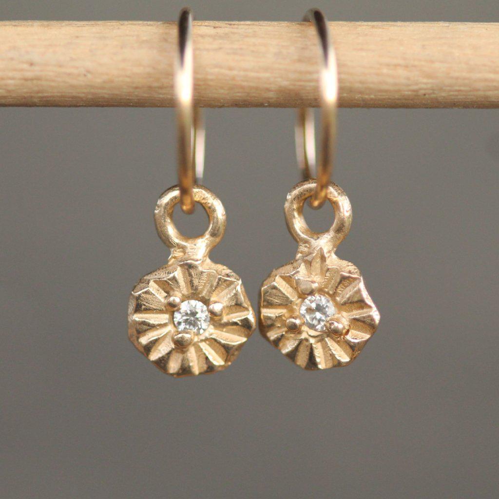 Diamond Little Sun Sleepers | Gold Diamond Earrings – Emma Glover Designs