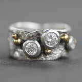 Silver with Gold Droplets and Diamonds