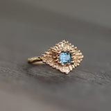 Ocean Blue Sapphire Celestial Ring