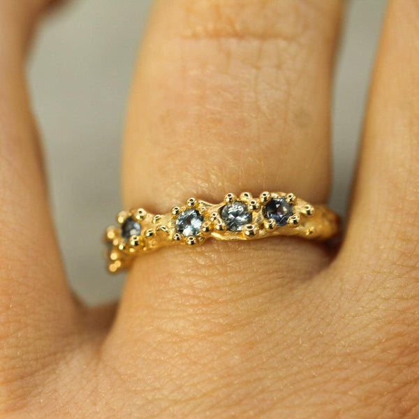 Mermaid Treasure Band with Sky Blue Sapphires