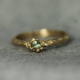 Tidal Pool Treasure solid gold ring with sage green sapphire 