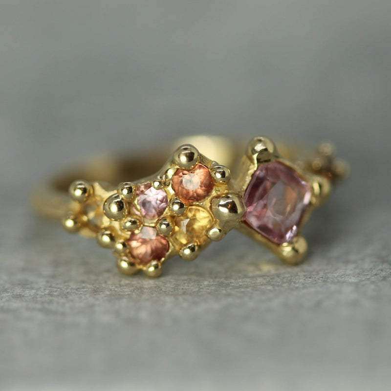 Shooting Star Ring Pastel Sapphire Ring Gold Sapphire Ring