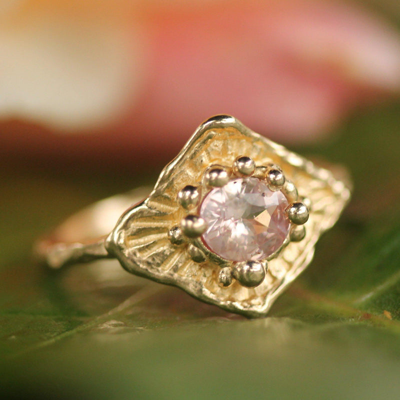 Peach Sapphire Celestial Ring