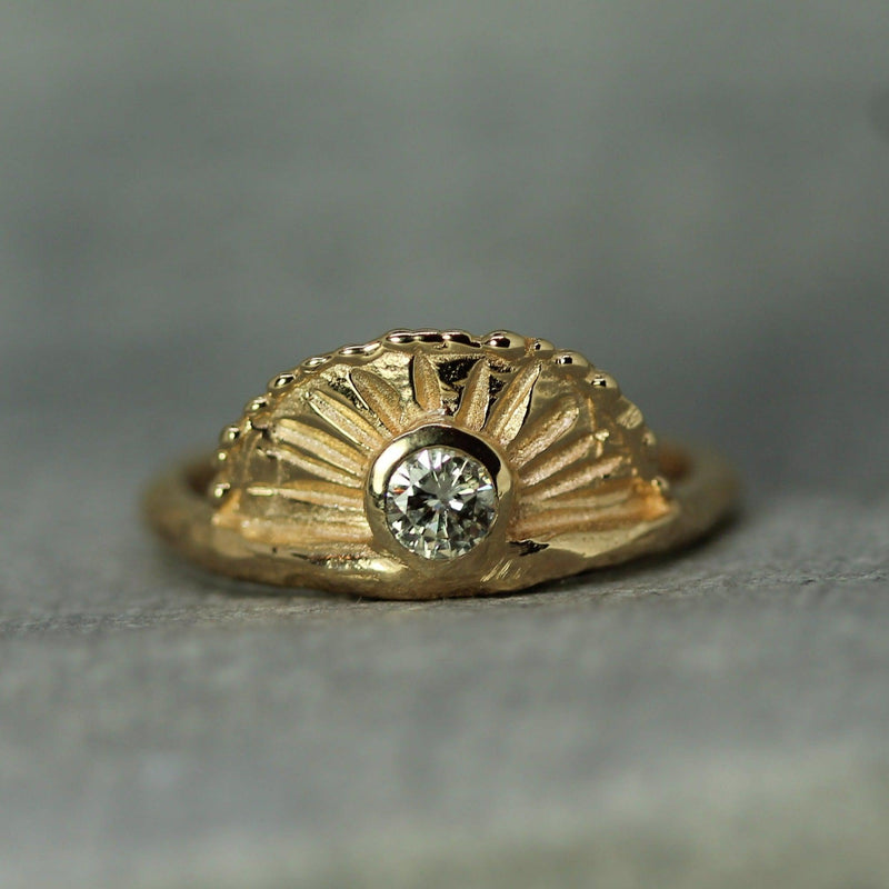 Sunrise Ring with Diamond or Sapphire