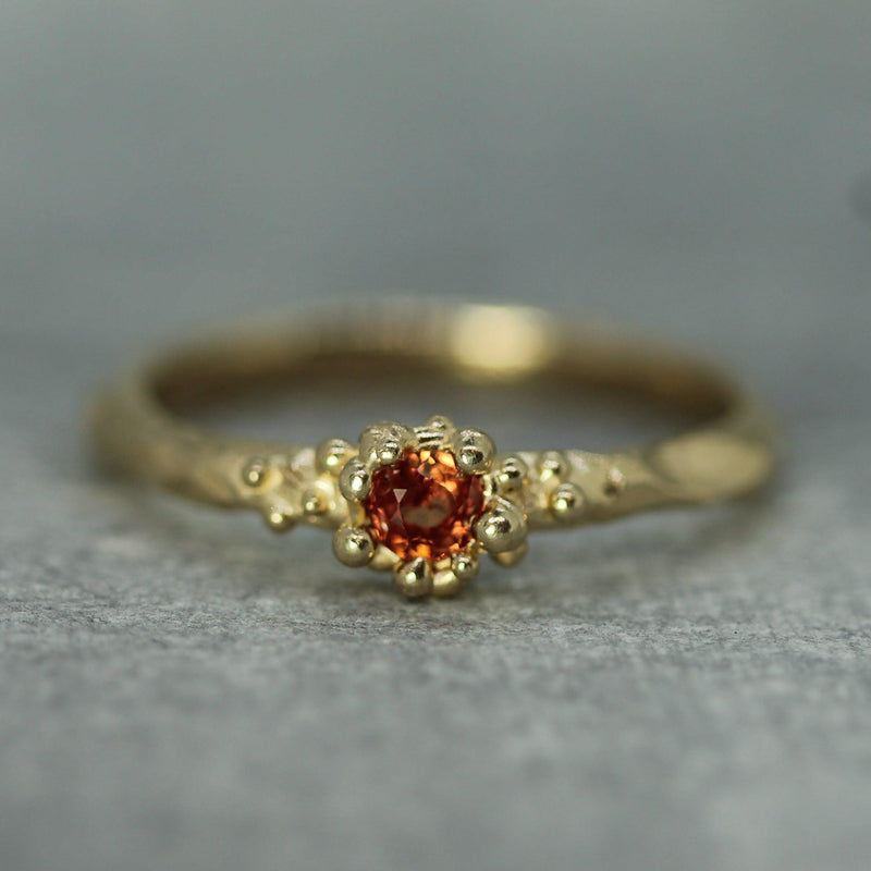 Tidal Pool Treasure Sapphire Ring with orange sapphire 