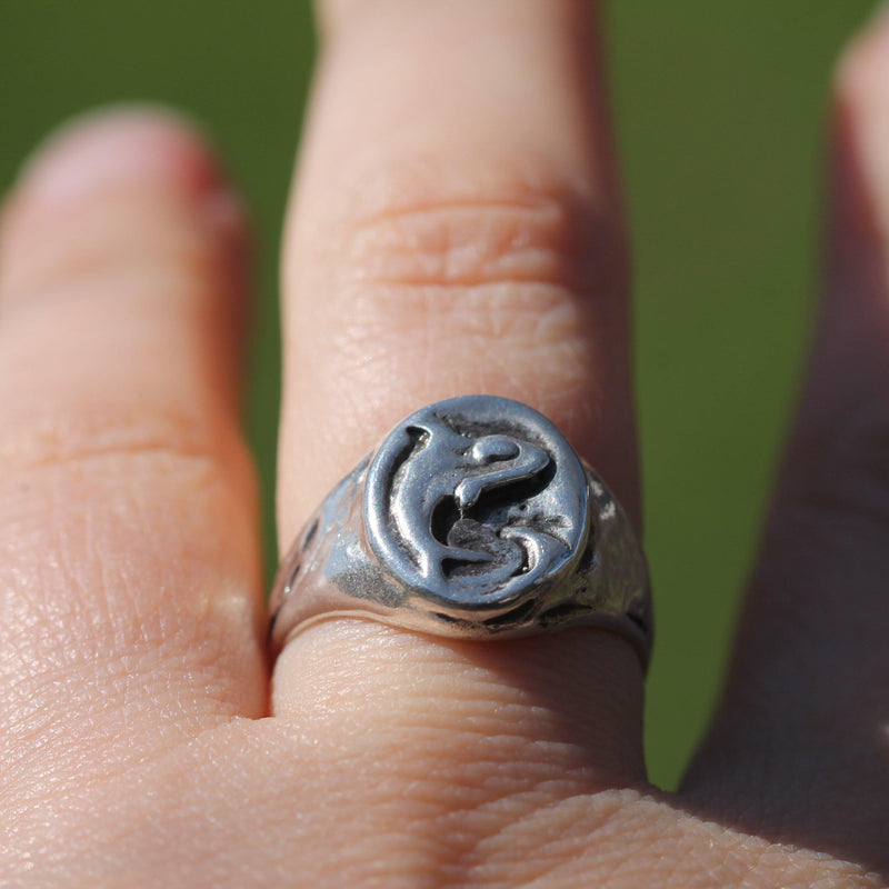 Orca Sterling Silver Signet Ring